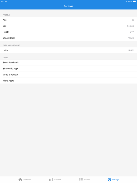 WeightFit: Weight Loss Tracker iPad screenshot 4 - Health & Fitness app