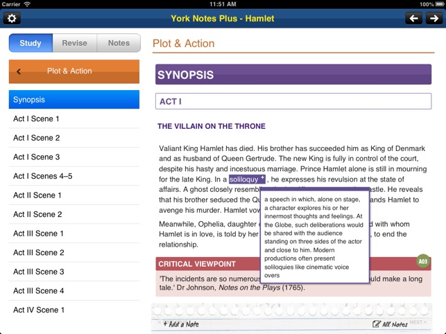 Hamlet York Notes AS A2 iPad