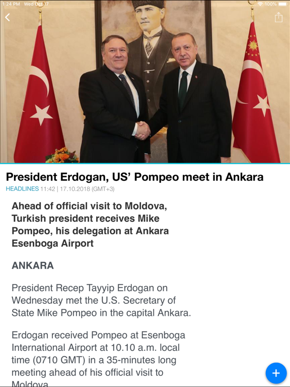 Anadolu Agency Tablet iPad screenshot 3 - News app