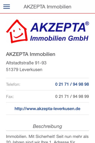 AKZEPTA Immobilien Leverkusen screenshot 2