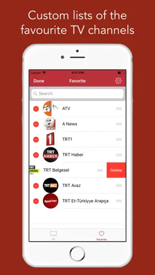 Скриншот Türk TV - Turkish TV Online HD на iPhone 3