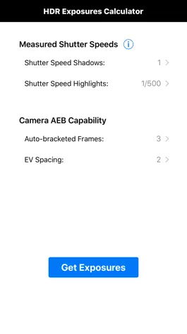 Game screenshot HDR Exposures Calculator mod apk