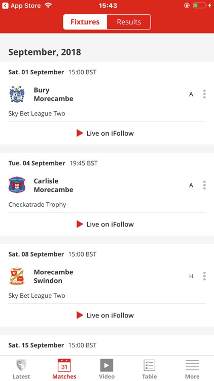 Morecambe Official App