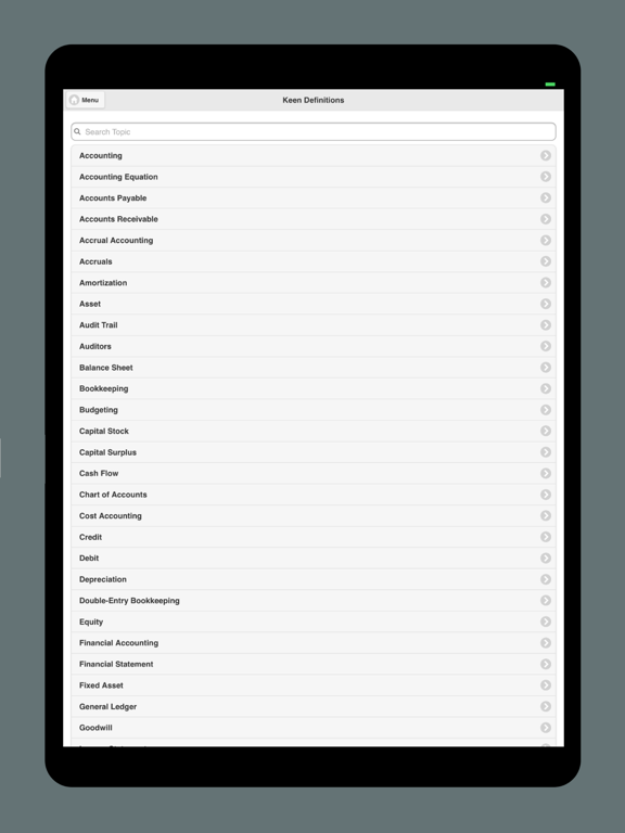 Basic Accounting Tutorial 2018 iPad screenshot 4 - Reference app