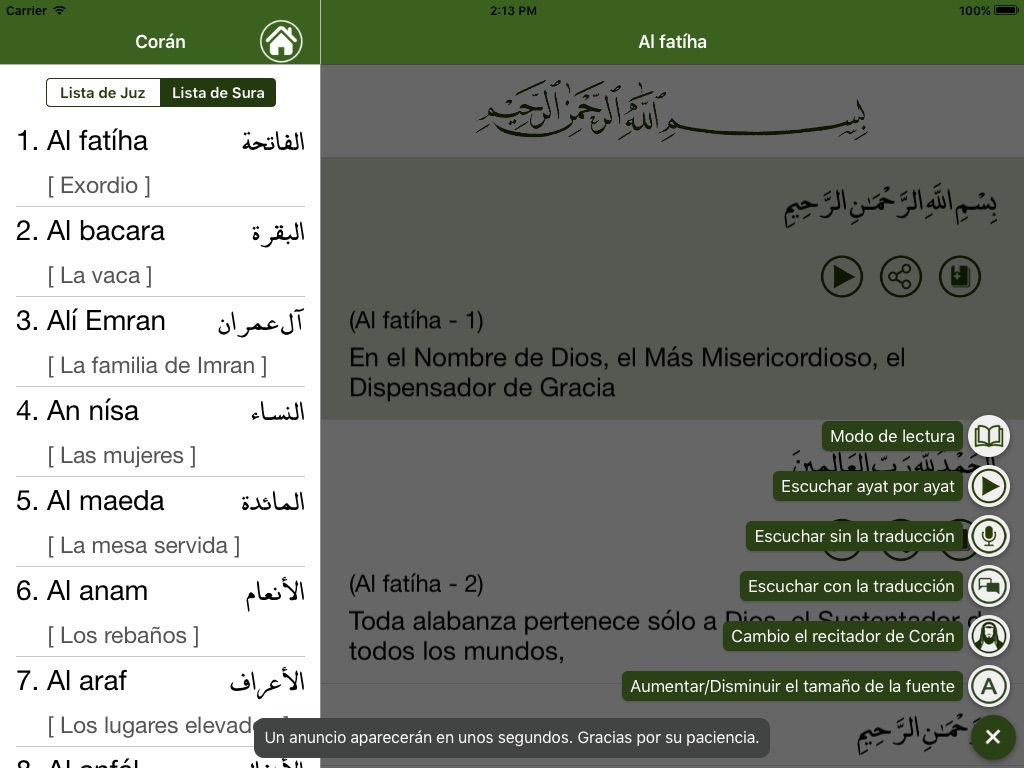 Corán en español screenshot 3