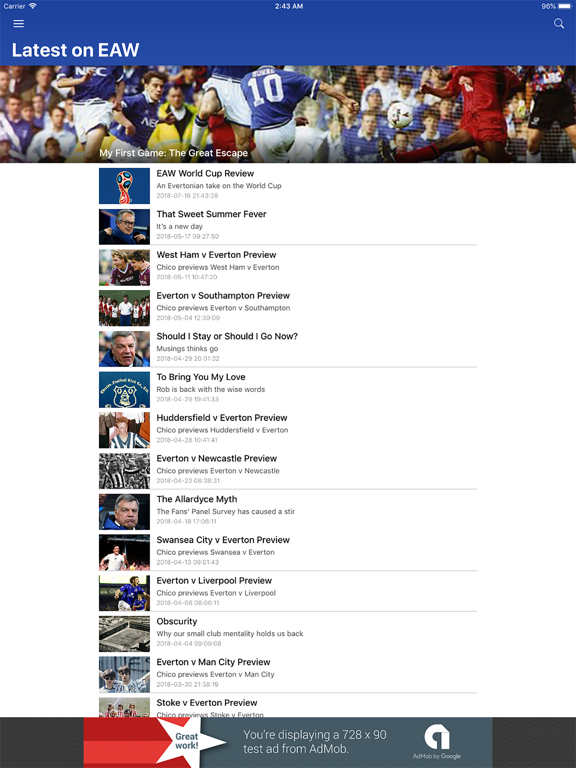 Everton Aren't We iPad screenshot 4 - Sports app