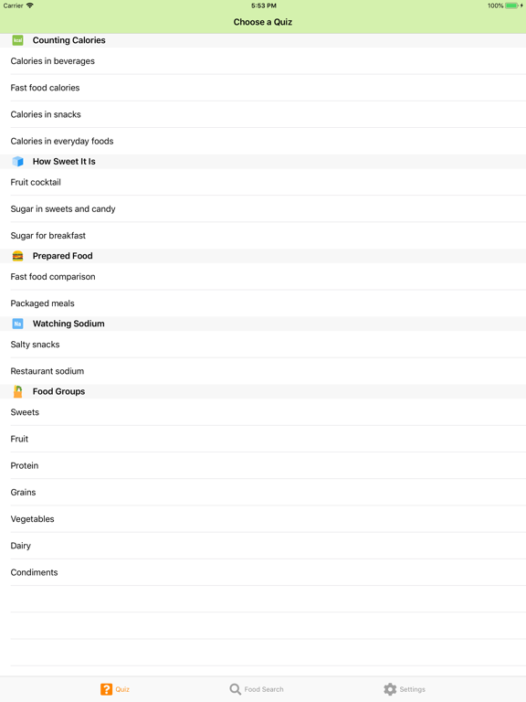 Screenshot #4 pour Calorie Quiz