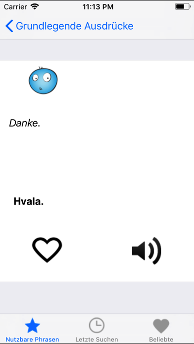 Deu-Hrv nutzbare Frasen iPhone screenshot