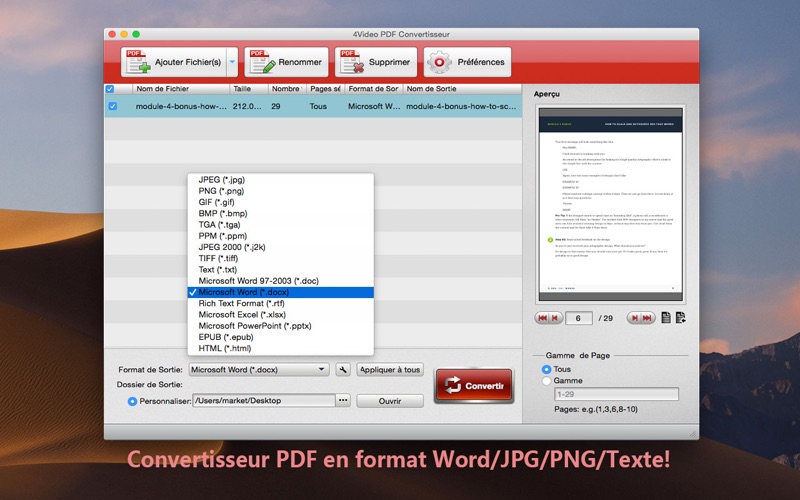 Screenshot #1 pour 4Video PDF Convertisseur