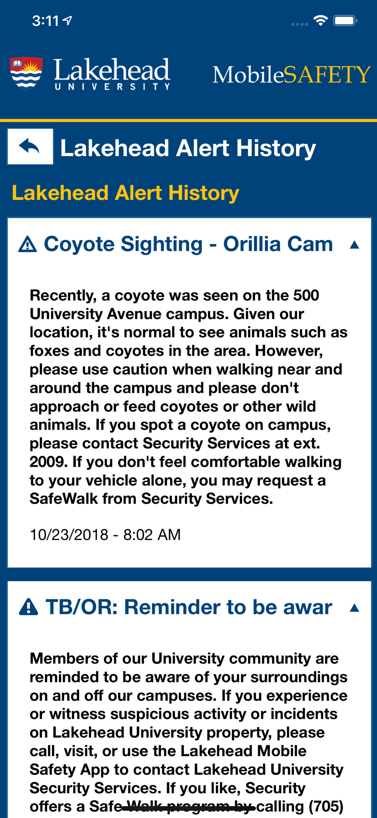 Mobile Safety - Lakehead U screenshot 7