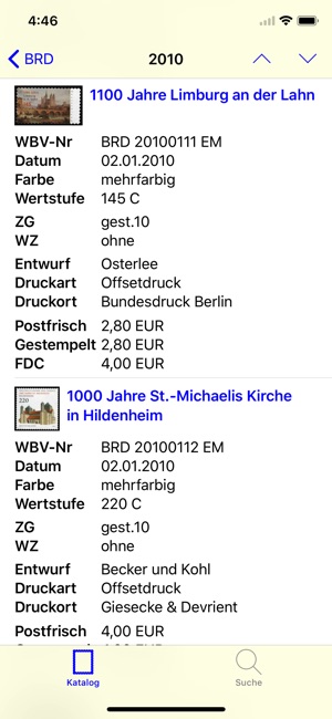 Deutsche Briefmarken: Katalog