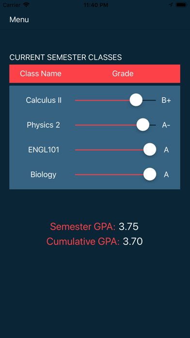 Screenshot #2 pour GPApp - GPA Calculator