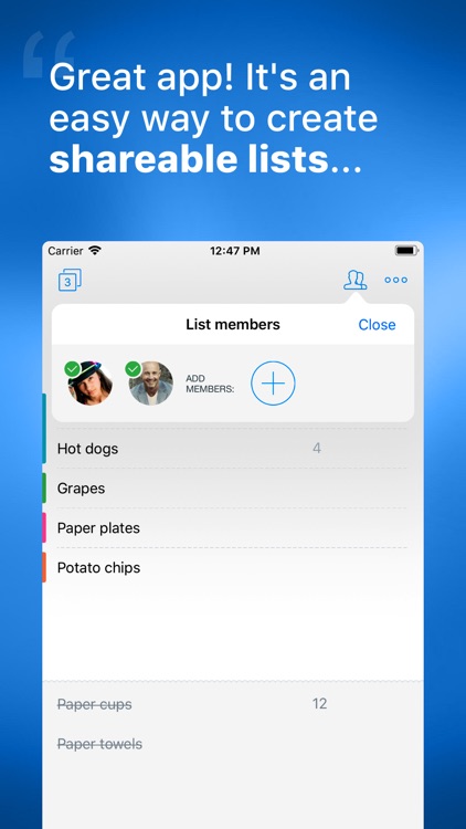 Grocery List with Sync