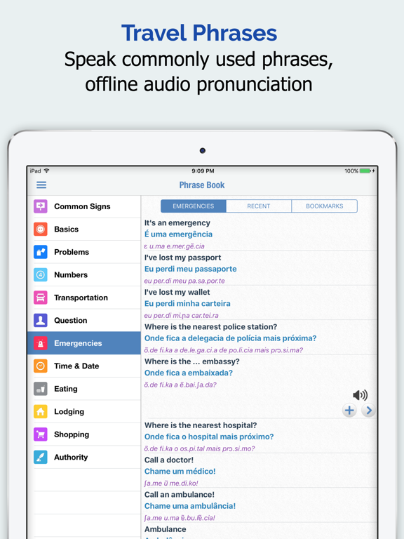 Portuguese Dictionary + iPad screenshot 4 - Book app