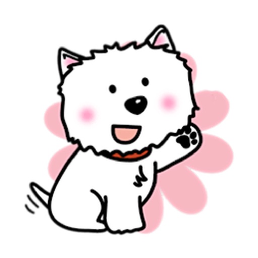 Snow Westie Dog Sticker icon