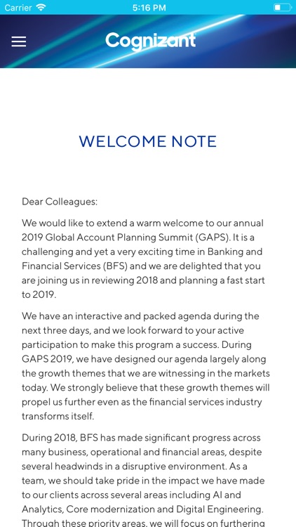 cognizant gaps 2018