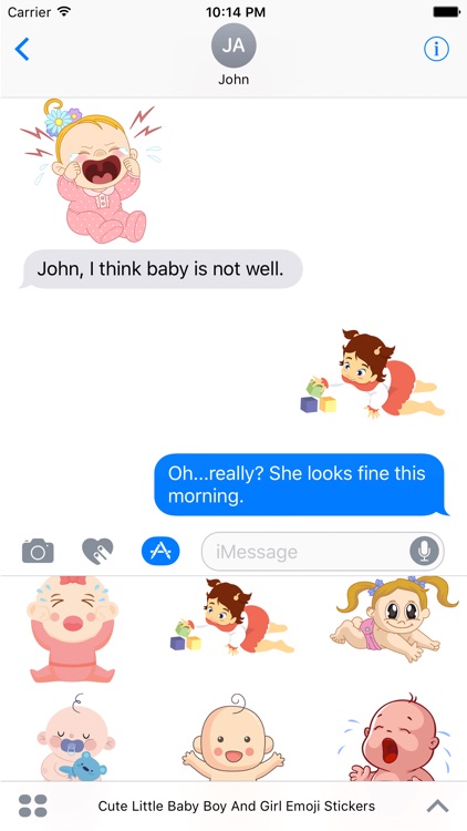 Cute Little Baby Boy And Girl Emoji Stickers