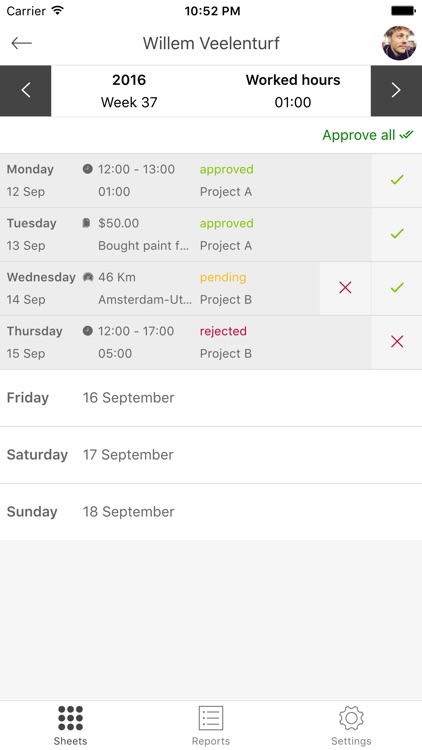 timesheet hours