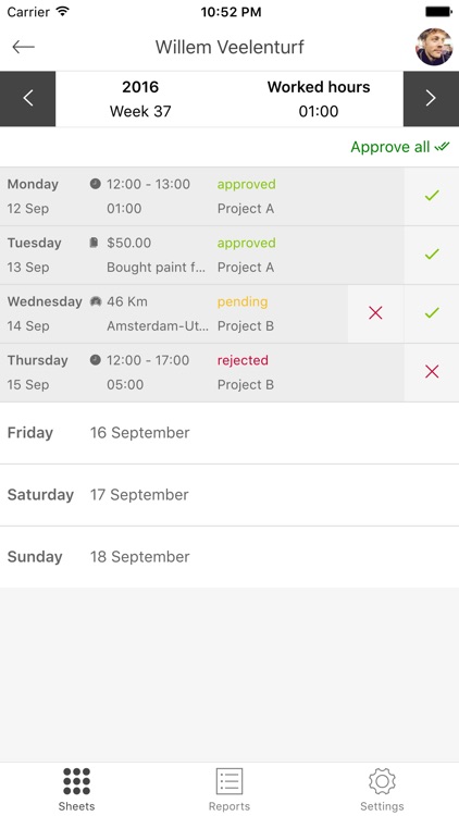 Hours - Timesheet Sharing