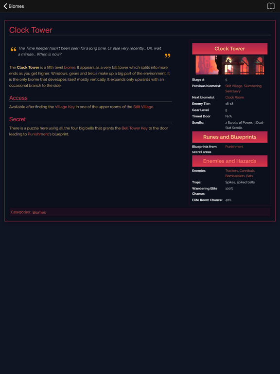 Wiki for Dead Cells iPad screenshot 8 - Reference app