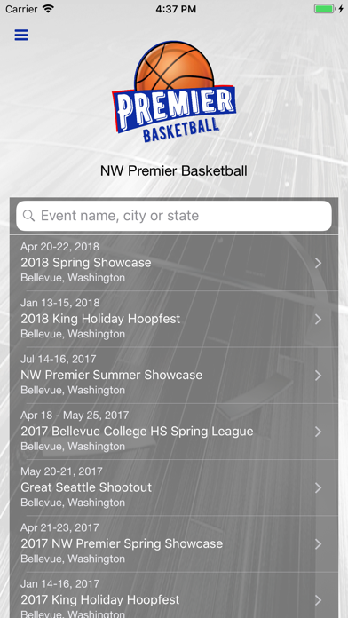 NW Premier Basketball iPhone screenshot 1 - Sports app