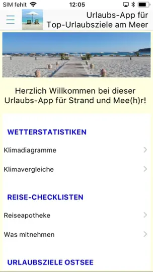 Screenshot von Urlaubs-App Für Strand+Mee(h)r auf dem iPhone 2