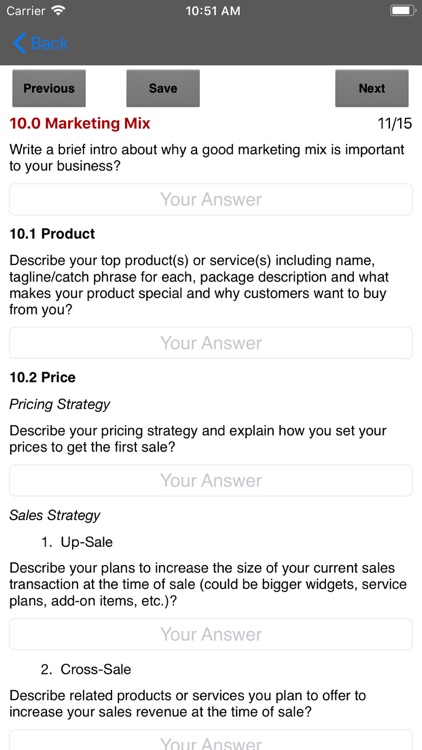 Marketing Plan App