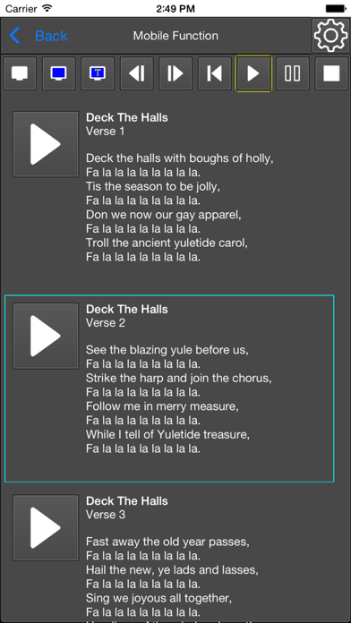 Screenshot #1 pour SongShow Mobile Control