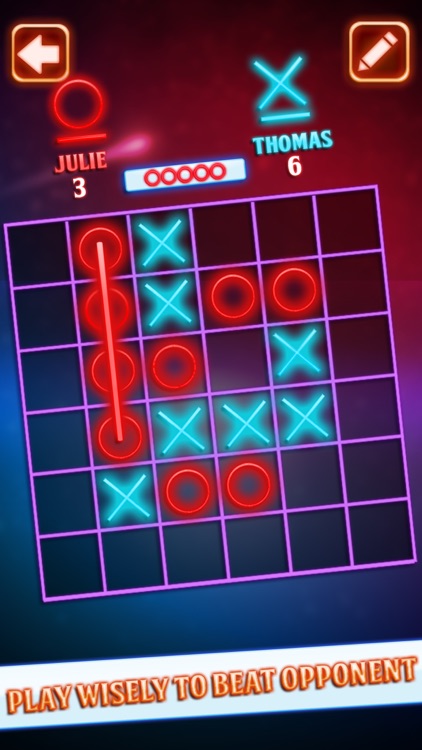 Tic Tac Toe Glow Game by Ghulam Ayesha