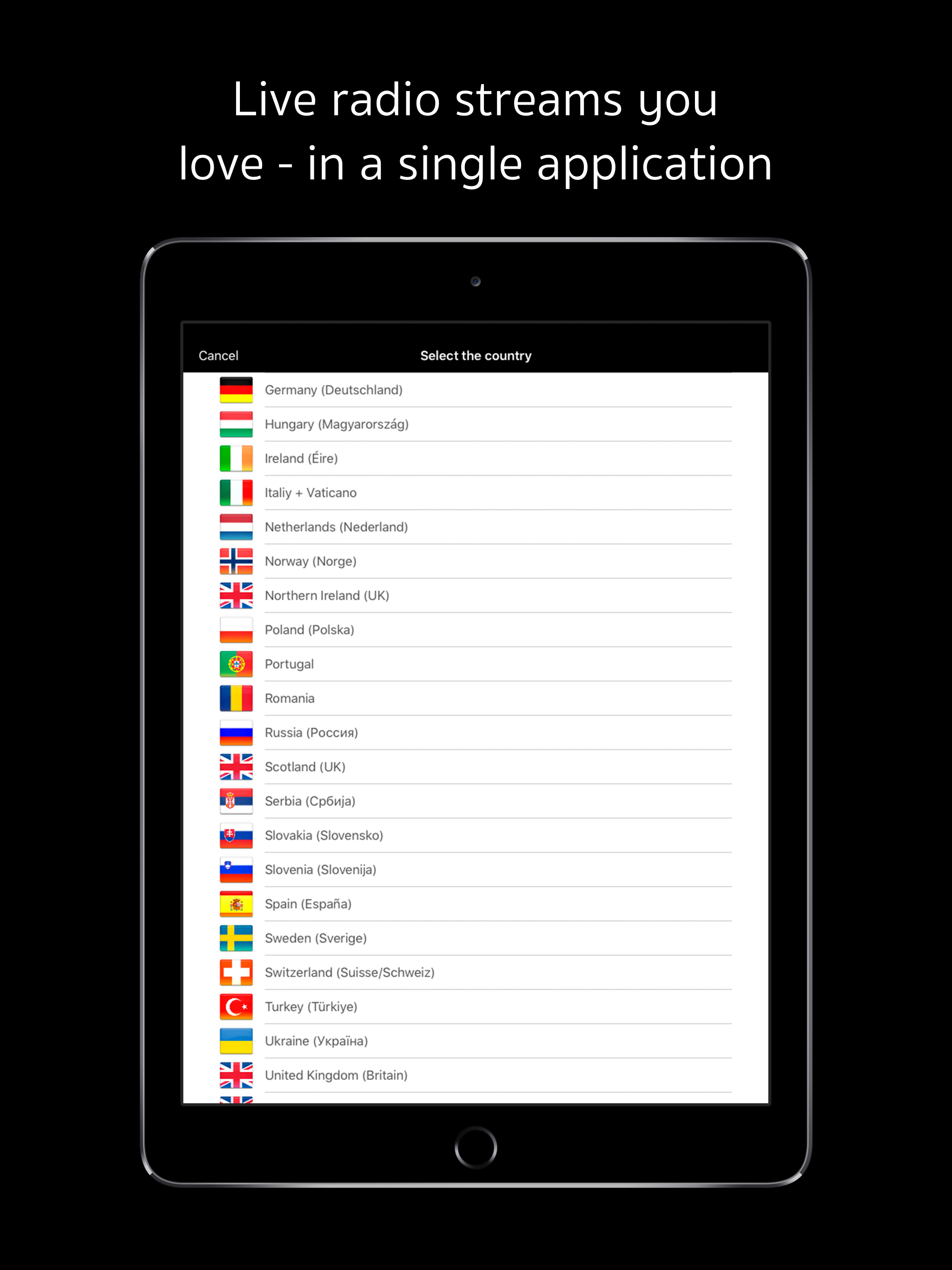 Radio of Europe: live stations