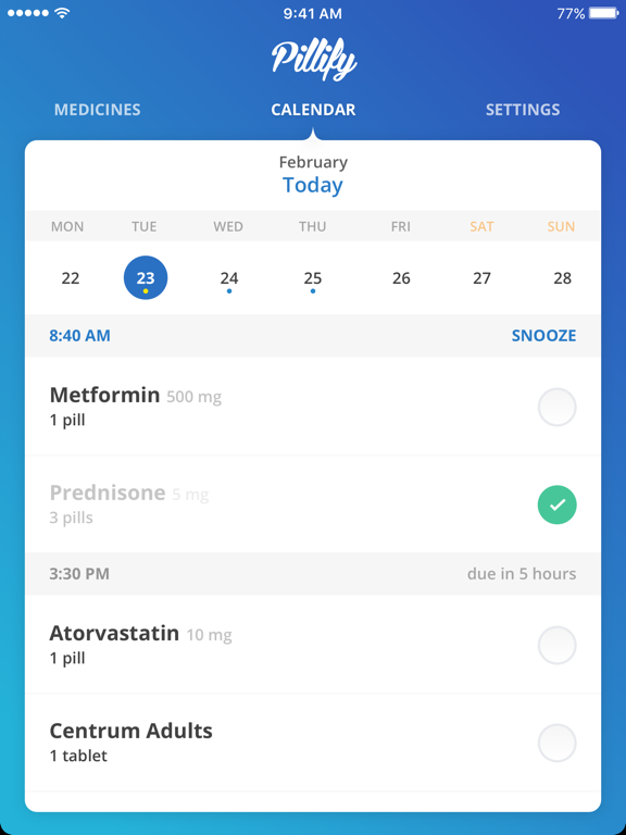 Screenshot #4 pour Pillify - Pill Reminder