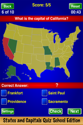 States and Capitals School screenshot 2