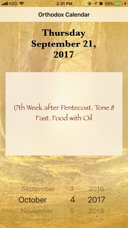 Church Orthodox Calendar