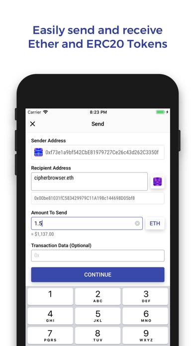 Cipher Browser - Ethereum screenshot 2