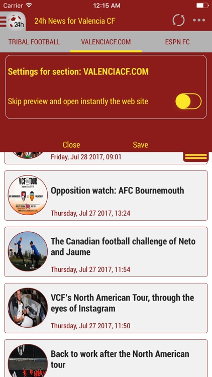 24h News for Valencia FC
