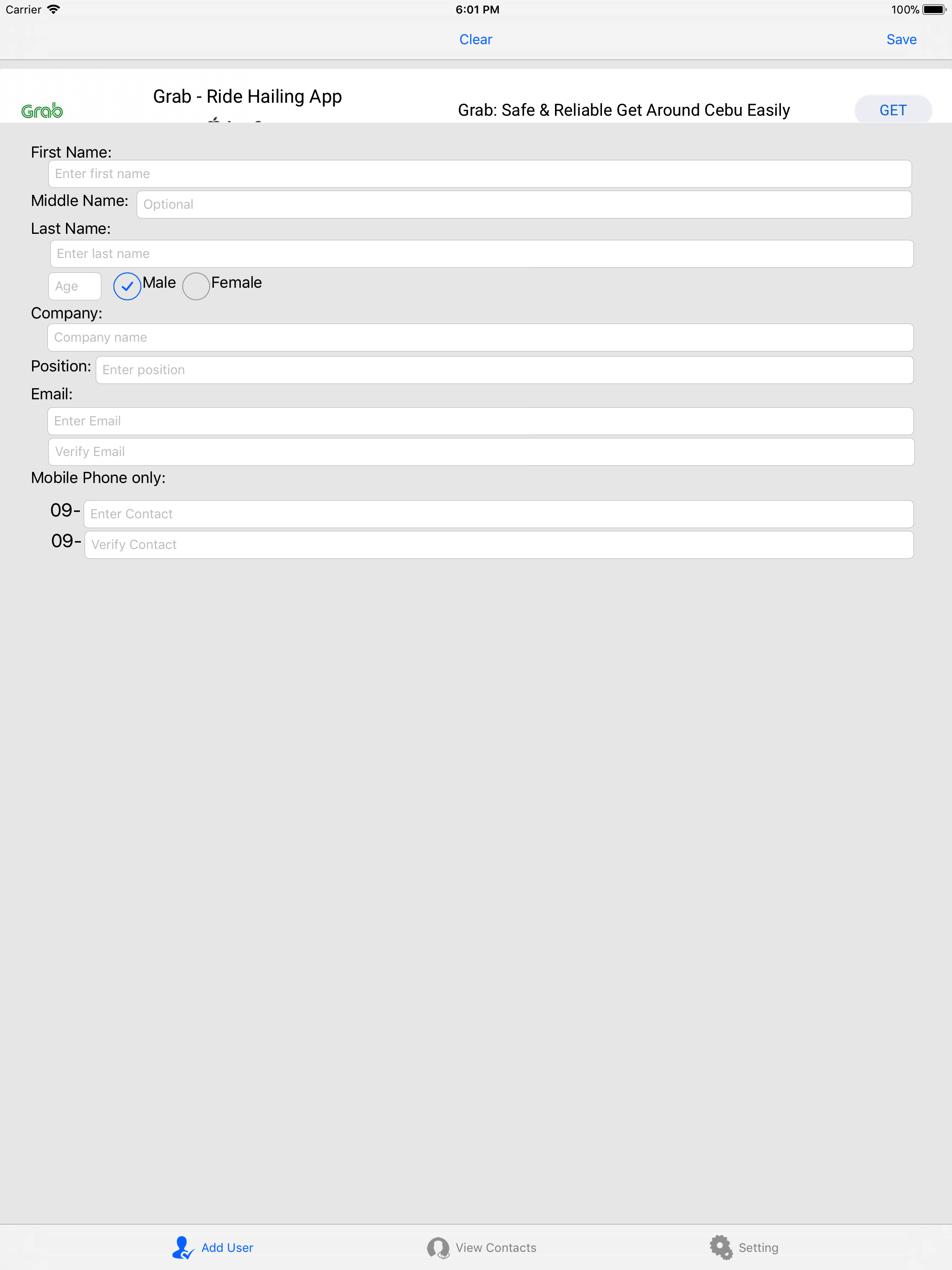 Contacts Diary
