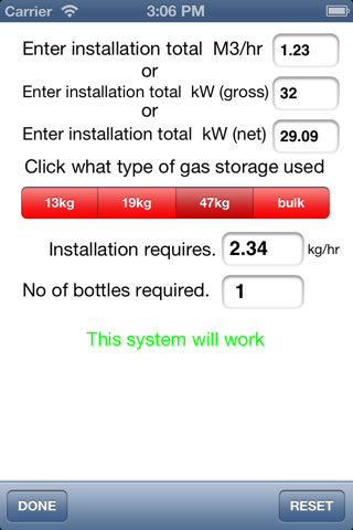 GB GAS L.P.G. PIPE SIZING APP - náhled