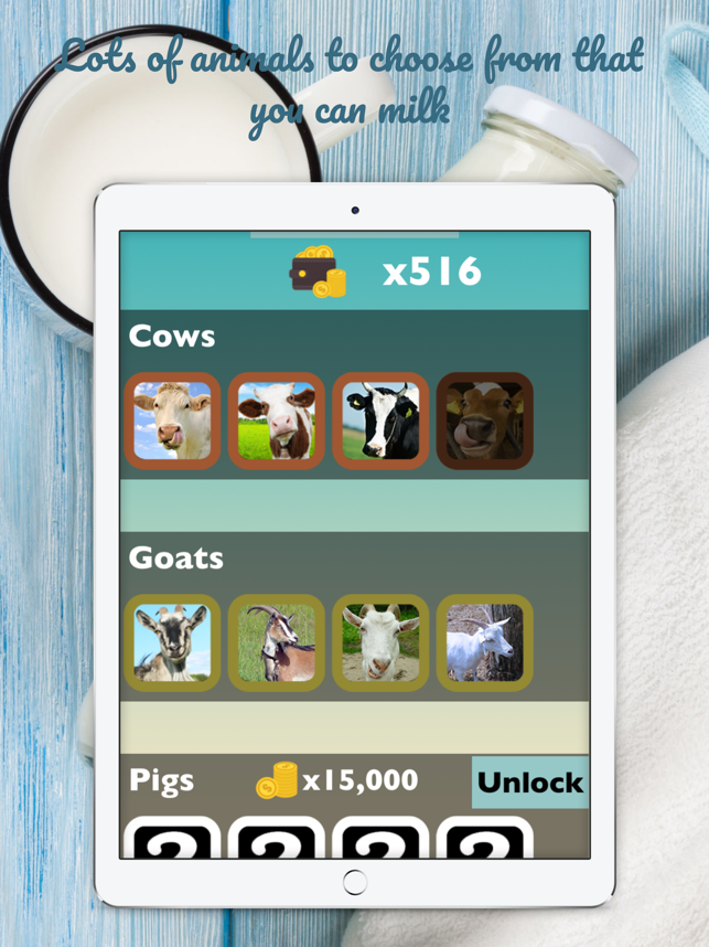 ‎Milk it! Cows goats elephants dogs and zoo animals Screenshot