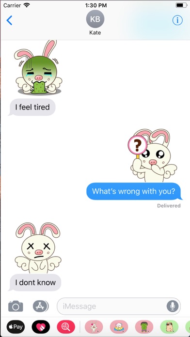 Mina - Pig Rabbit Emoji GIF screenshot 4