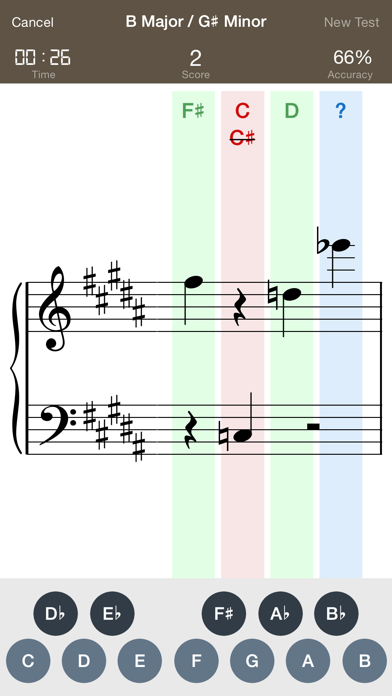 B Flat - Sight Reading Screenshot