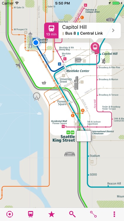 Seattle Rail Map Lite