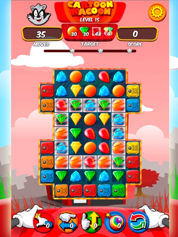 Cartoon Racoon Match 3 HD iPad screenshot