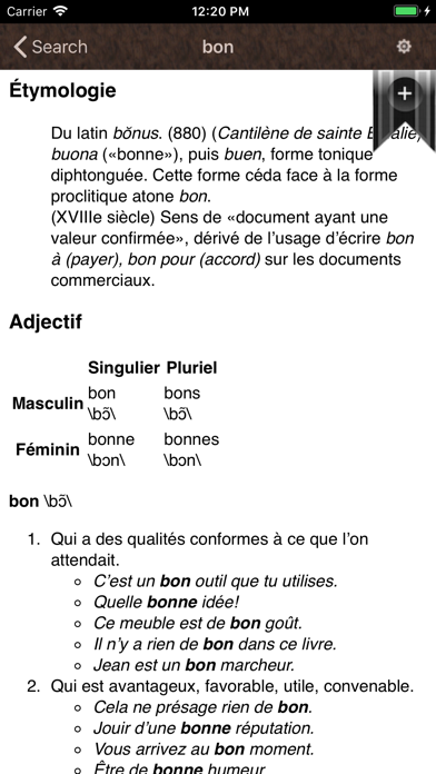 Grand Tour French Dictionary iPhone screenshot 2 - Reference app