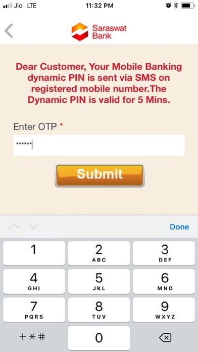 Saraswat Bank Mobile Banking Screenshot