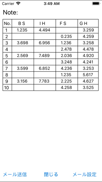 土木現場用水準測量簡易電卓