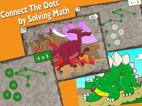 Math Dots Puzzles - Dinosaursのおすすめ画像1