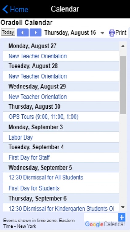 Oradell Public School App