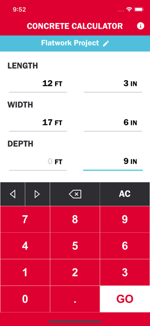 Concrete Calculator Chart