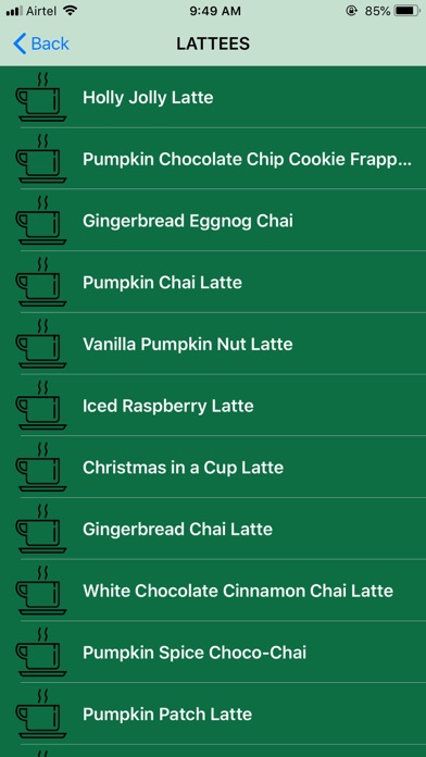 Recipes for Starbucks screenshot 2