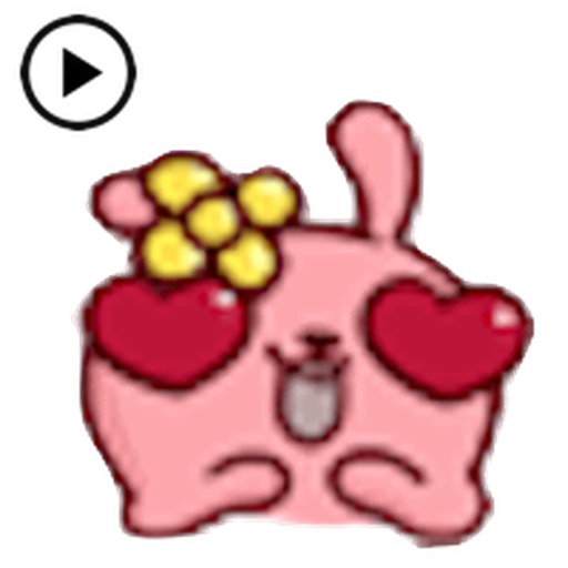 Animated Pink Rabbit Emoji iOS App